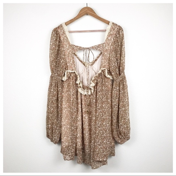 NWT Free People Pennie Printed Babydoll Mini Dress‎ Size Small - Picture 9 of 15
